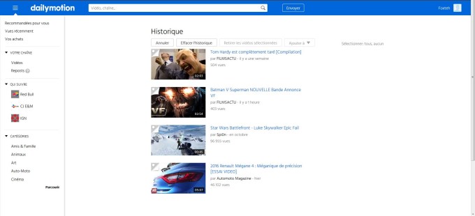 Historique Dailymotion