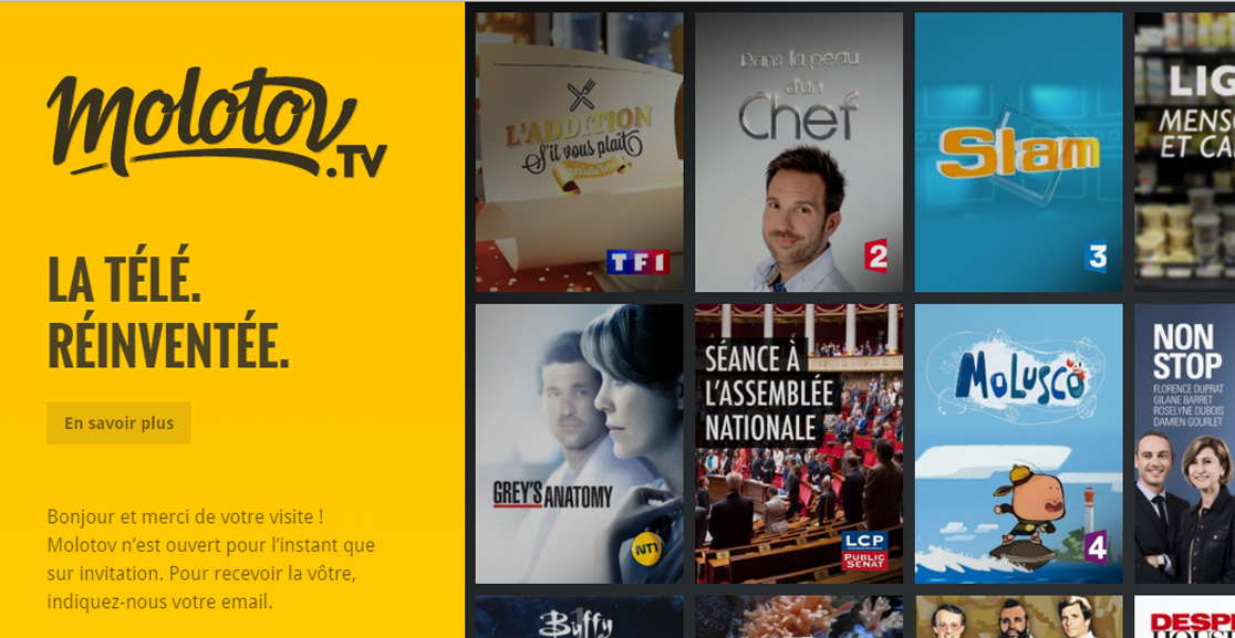 Molotov.tv, un magnétoscope à distance lancé par Pierre Lescure et Jean-Philippe Blanc.