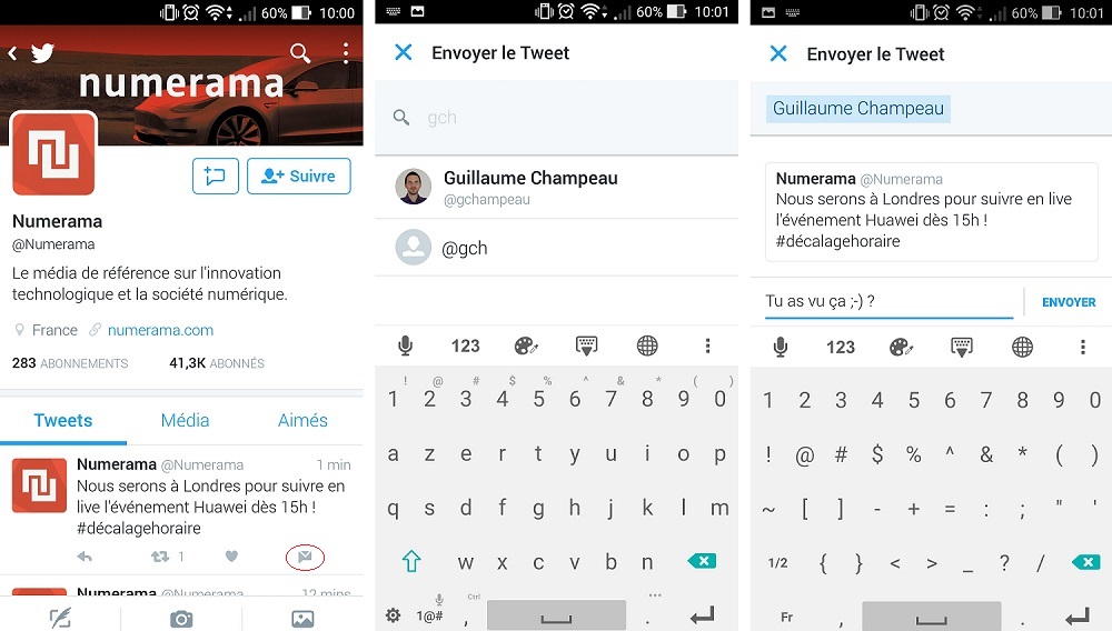 Twitter partage de tweets