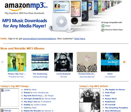 Amazon ouvre sa boutique MP3 sans DRM avec EMI et Universal