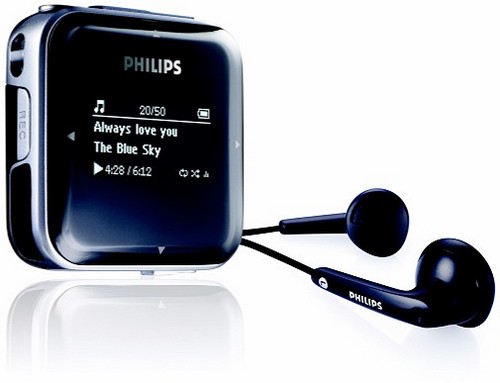 Philips propose de petits baladeurs MP3 carrés