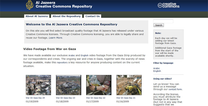 Gaza : Al Jazeera place ses reportages de guerre sous licence Creative Commons