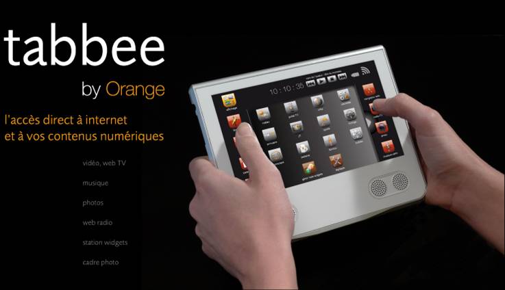 Orange dévoile Tabbee, une tablette Internet tactile