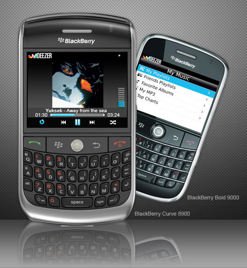 Deezer annonce une application mobile sur Blackberry avec forfait payant