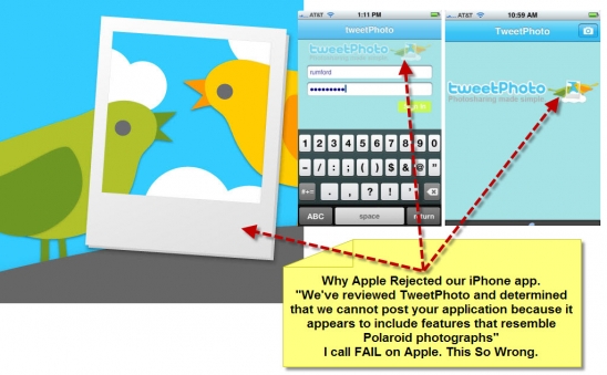 Apple rejette TweetPhoto sur iPhone : une icône trop proche d&rsquo;un Polaroid
