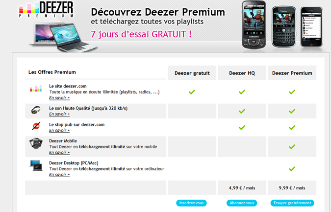 Deezer lance son offre Deezer Premium à 9,99 euros par mois