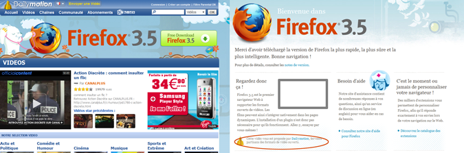 Dailymotion soutient Firefox 3.5 pour s&rsquo;affranchir du Flash (MAJ)