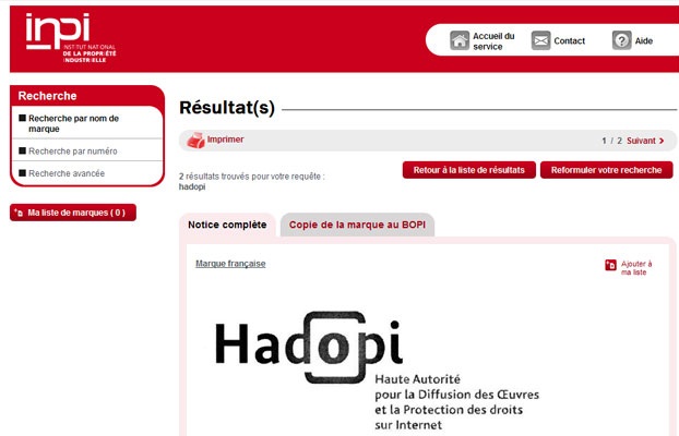 Logo d&rsquo;Hadopi : « une erreur de manipulation »