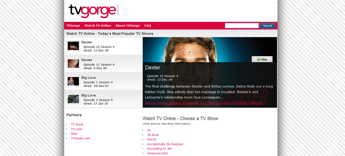 TVGorge : des séries TV en streaming sans restriction géographique