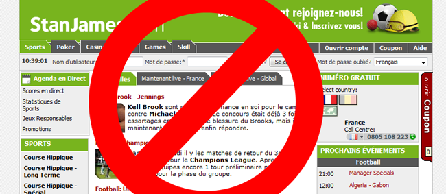 Stanjames bloquera lui-même les internautes français