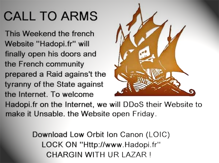 Le Parti Pirate ne souhaite pas d&rsquo;attaque DDOS contre Hadopi.fr
