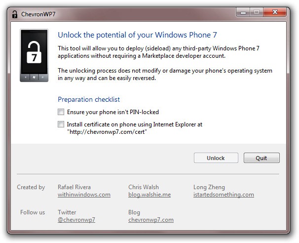 ChevronWP7 : Windows Phone 7 également jailbreaké (MAJ)