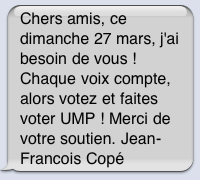 L&rsquo;UMP a-t-elle envoyé des SMS pour appeler à voter ?
