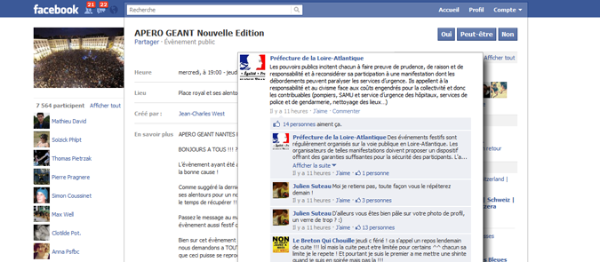 Messages de la Préfecture de Loire-Atlantique sur Facebook