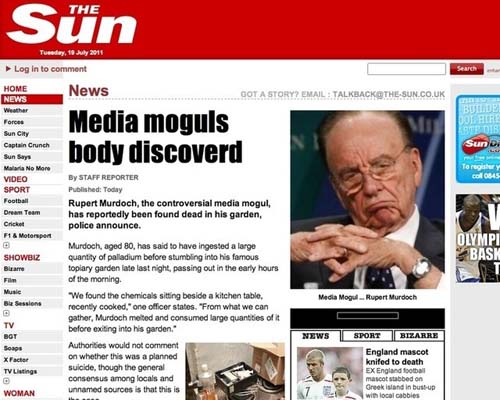 LulzSec pirate le Sun et annonce la mort de Rupert Murdoch