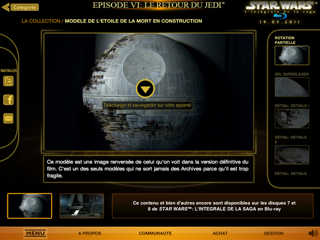 Star Wars : Blu-Ray sur iPad