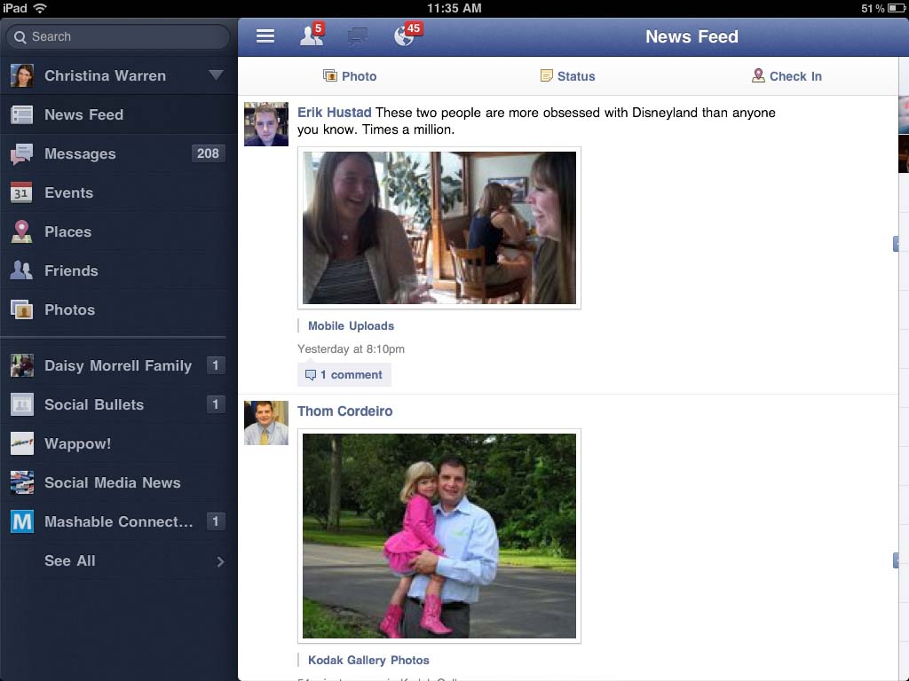 L&rsquo;application Facebook pour iPad est prête mais pourrait ne jamais sortir
