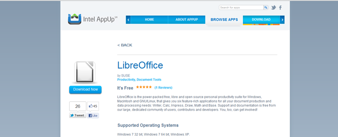 LibreOffice soutenu par Intel
