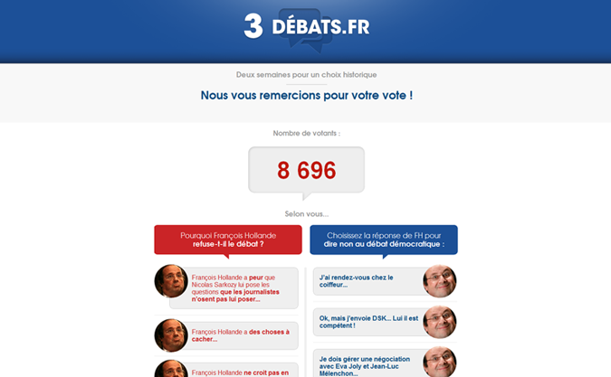 Les 3 débats, ou le sondage invérifiable de l&rsquo;UMP