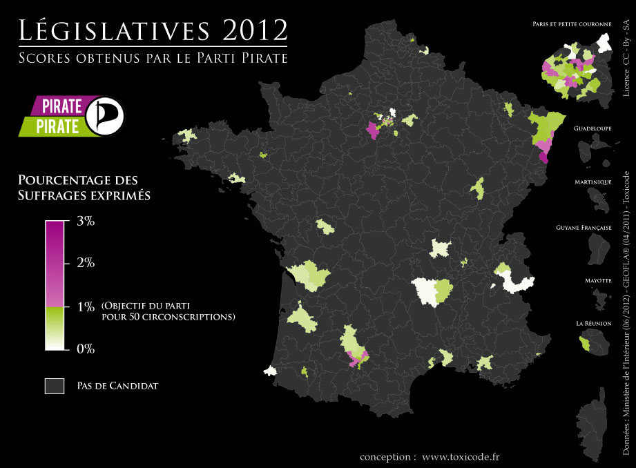 Parti Pirate : la carte des résultats électoraux du 10 juin