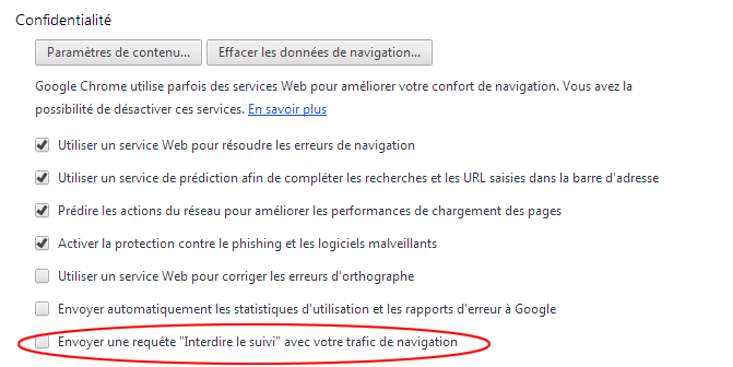 Google déploie l&rsquo;option Do Not Track dans Chrome