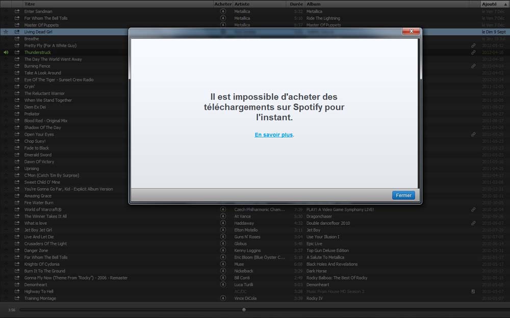 Spotify arrête son service d’achat de musique