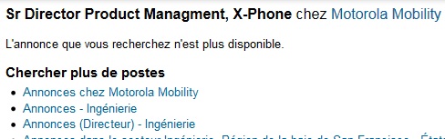 Motorola accrédite l&rsquo;existence du X Phone dans une offre d&#8217;emploi