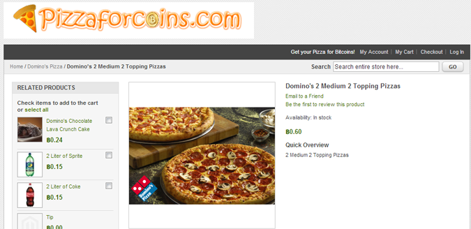 Commander une pizza chez Domino&rsquo;s en BitCoins, c&rsquo;est possible