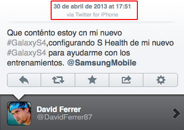 David Ferrer vante le Galaxy S4 sur Twitter&#8230; avec son iPhone