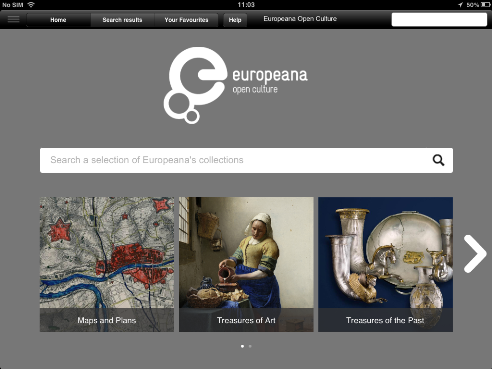 Europeana arrive sur iPad et s&rsquo;en remet aux développeurs pour les autres terminaux
