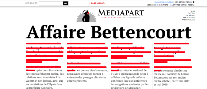 Mediapart supprime 72 articles sur Bettencourt, tous lisibles ailleurs