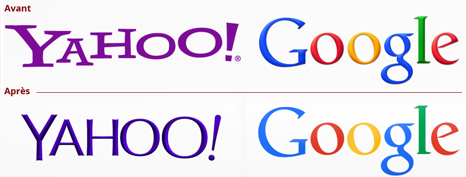 Google et Yahoo échangent le style de leur logo