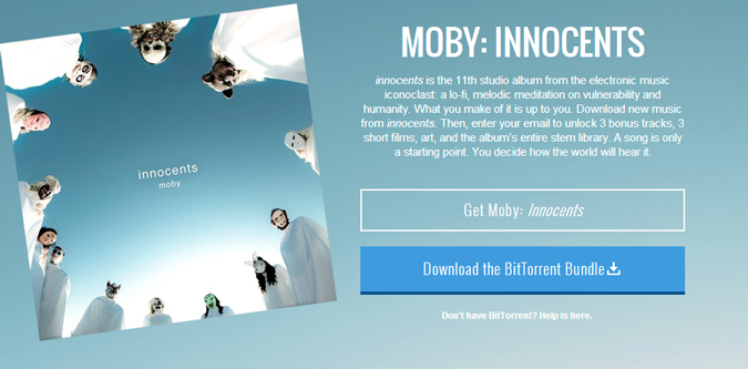 Moby utilise BitTorrent pour promouvoir son dernier album
