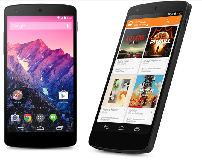 Le Nexus 5 officialisé par Google, sous Android 4.4 KitKat