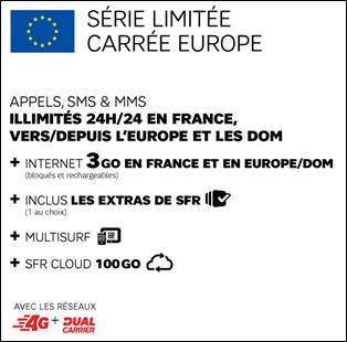 Roaming : SFR lance une &#34;formule Carrée Europe&#34; à 59,99 €/mois