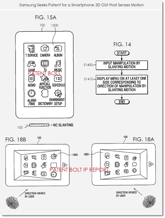 Samsung montre une interface 3D pour smartphones dans un brevet