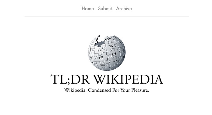 TL;DR Wikipédia : la version raccourcie et déjantée de Wikipédia