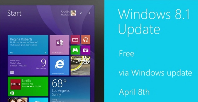 Windows 8.1 Update 1 disponible le 8 avril