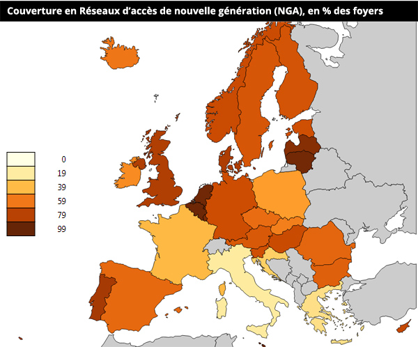 La France à la traîne de l&rsquo;Europe sur le haut débit et le e-commerce