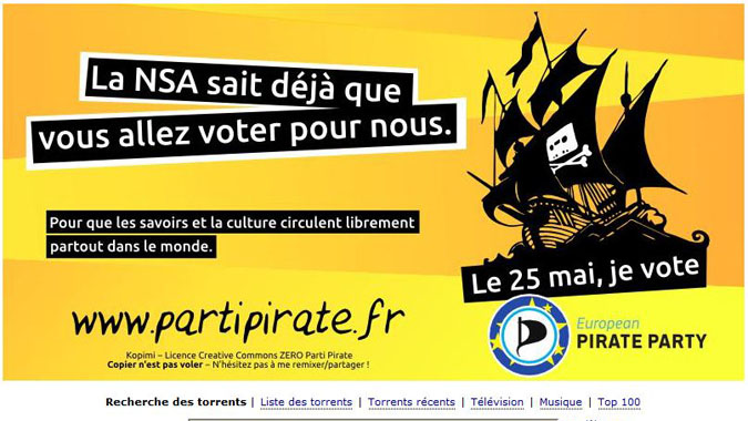 The Pirate Bay choisit le Parti Pirate pour les élections européennes