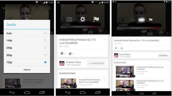 YouTube va permettre de choisir la qualité des vidéos sur Android