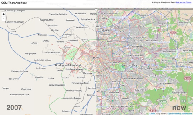 OpenStreetMap : l&rsquo;évolution de 2007 à 2014 en une image
