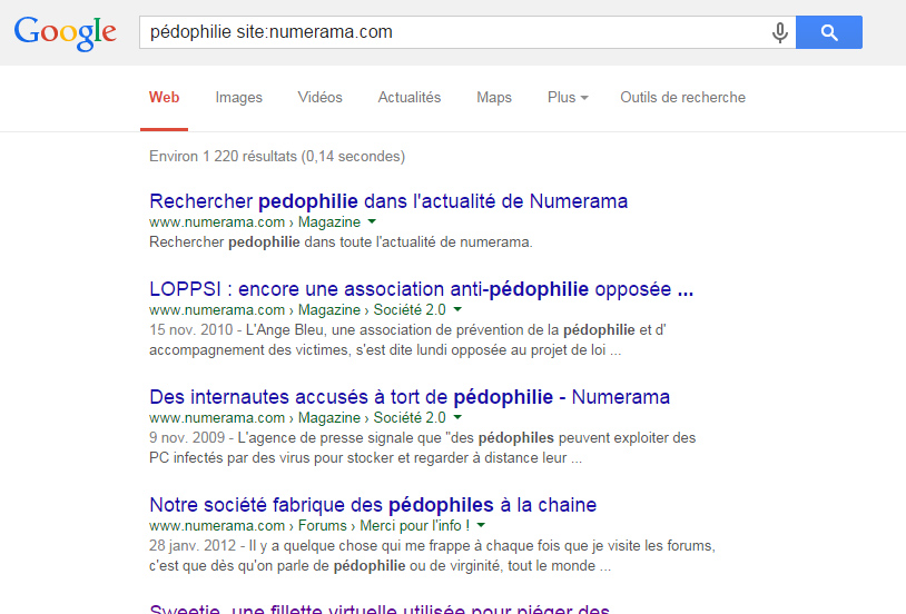 Google corrige le &#34;bug&#34; qui censurait les articles sur la pédophilie