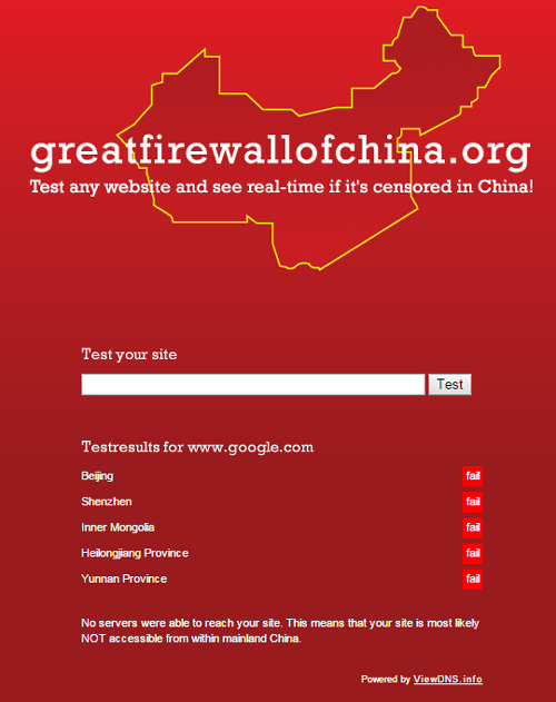 La Chine bloque Gmail et Google
