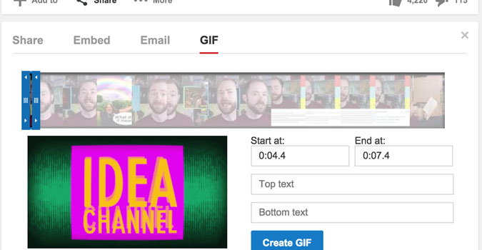 Comment créer un GIF animé avec YouTube