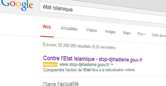 La France paye Google pour contrer l&rsquo;Etat Islamique