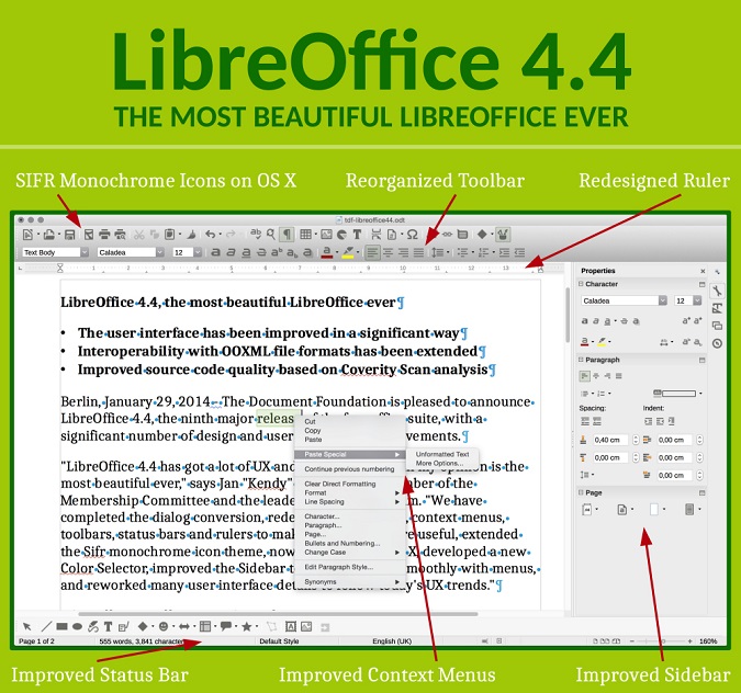 LibreOffice 4.4 soigne son look