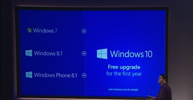 Windows 10 sera gratuit pour les usagers sur Windows 7 et Windows 8.1