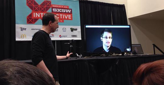 Edward Snowden s&rsquo;exprime au festival SXSW 2015