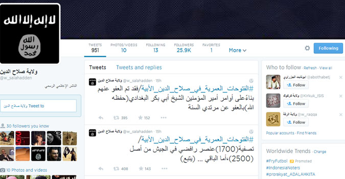 Twitter revendique la fermeture de 10 000 comptes pro-Daesh